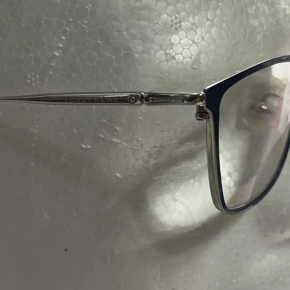 Longchamp LO2125 424 Eyeglasses Frames Only 52-16-140mm Cat Eye Full Sliver Blue